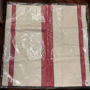 NEW 20" SQ Pottery Barn Bodie Striped Pillow Cover | Red Multi Stripes
